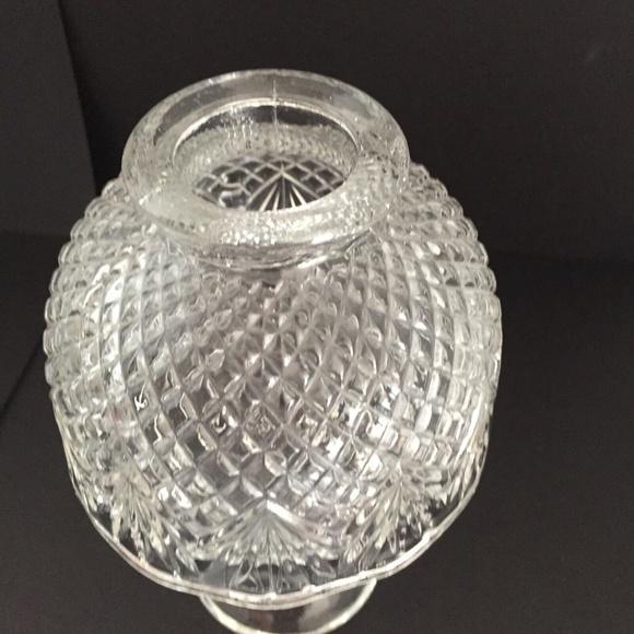 Fairy Lamp Clear Glass Pineapple Diamond Point Vintage Footed 2-Piece 6.75" EUC - Picture 5 of 8